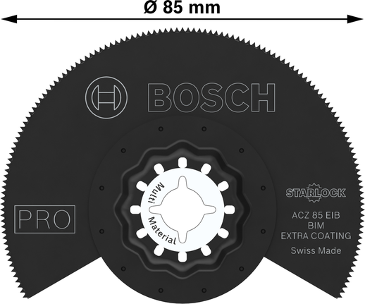 Hoja segmentada Bosch PRO ACZ 85 EIB de 85 mm para múltiples materiales.